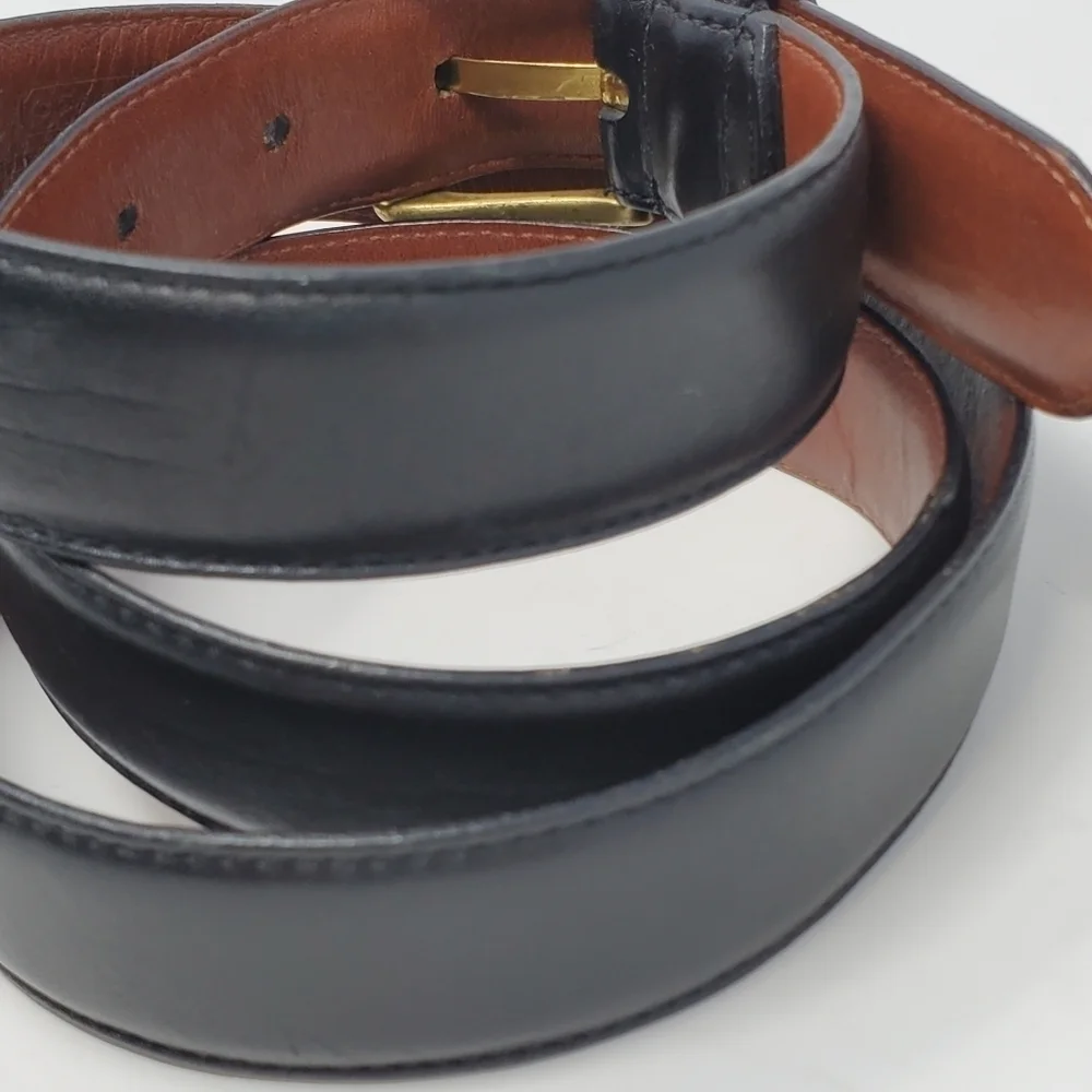 COACH BLACK LEATHER BELT GOLD BUCKLE MEN SIZE 40 CLASSIC MENSWEAR BUSINESS WORK
